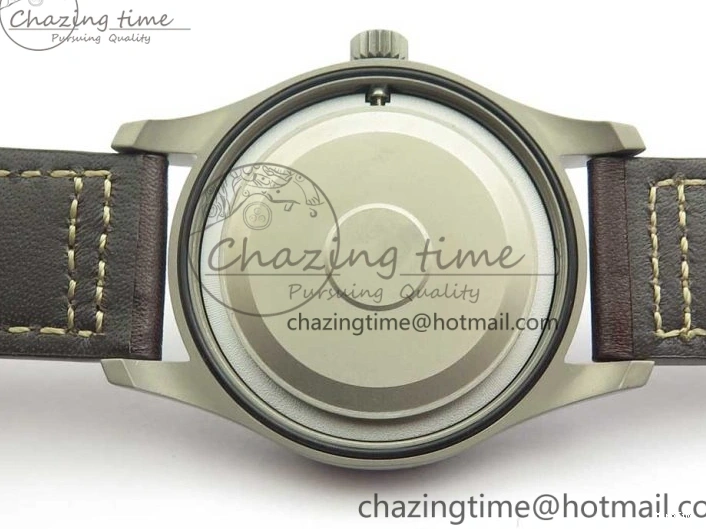 MIROTIME 0310 SmartChoice Mark XVIII IW327006 Titanium M+F 1:1 Best Edition Black Dial on Brown Leather Strap A 7145